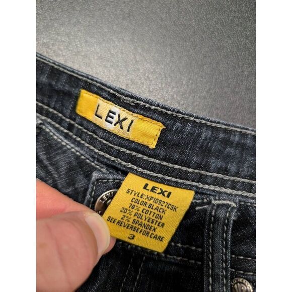 LEXI Dark Wash Stretch Jeans Straight Leg Women's/Juniors Size 3 - Picture 3 of 7